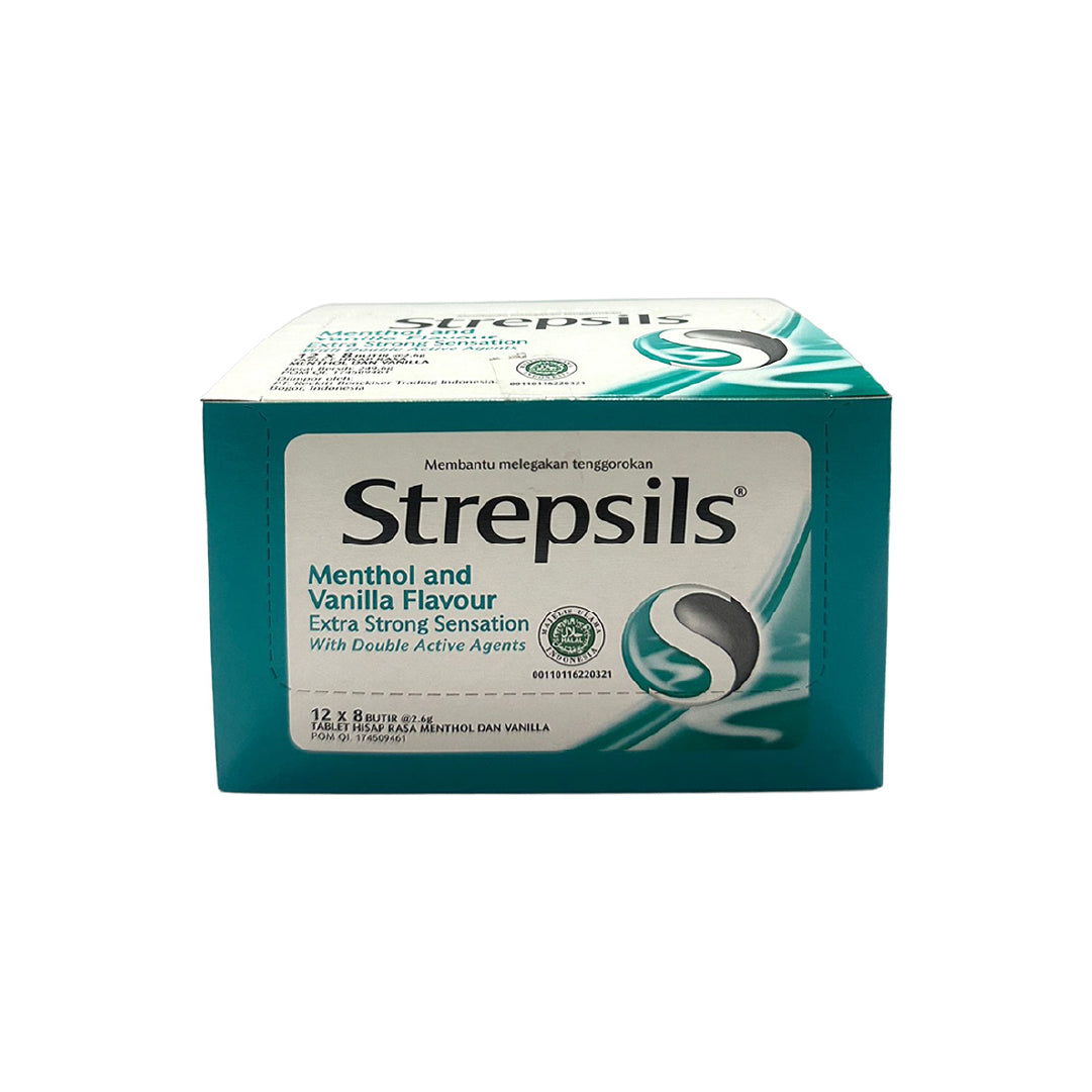 Strepsils Menthol And Vanila Favour Extra Strong Sensation With Double Active Agents Tablet Hisap